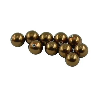 5 Pair Freshwater Shell Pearl Half Drilled Round Bead DIY Craft Coco Brown • £3.22