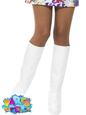 £8.99 • Buy Ladies GoGo Boot Covers White 1960s 70s Hippie Disco Hippy Fancy Dress Womens 