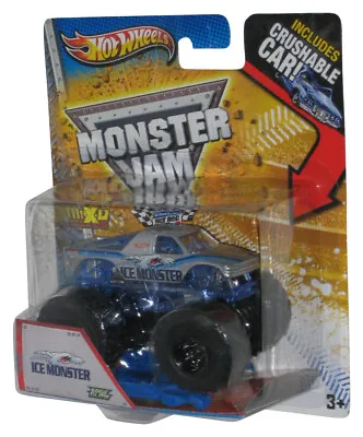 Hot Wheels Monster Jam (2012) Michigan Ice Monster Edge Glow Toy Truck W/ Re-Cru • $29.98