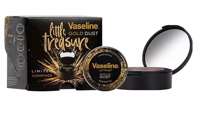 Vaseline Gold Dust Lip Balm Tin & Compact Mirror Gift Set - Lovely Gift • £7.95