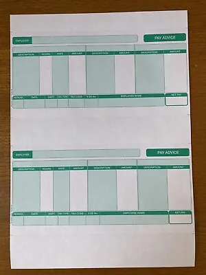 SAGE PAYSLIPS COMPATIBLE GREEN  & WHITE X 10 / 50 / 100  - SLPAY1G • £6.95