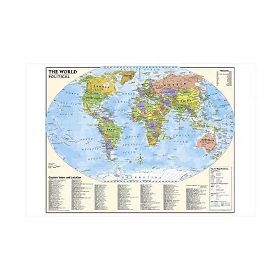 World Map Atlas Political Maps Poster Print • $6.42