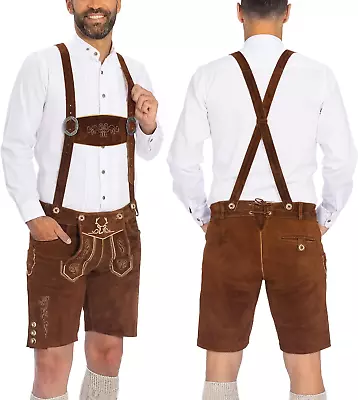 Lederhosen Men - Genuine Leather Authentic German Lederhosen For Men Oktoberfes • $167.99