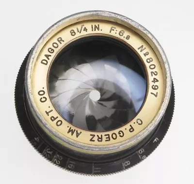 Goerz 8.25in F6.8 Gold Rim Dagor Barrel Lens  #802497 • $1350
