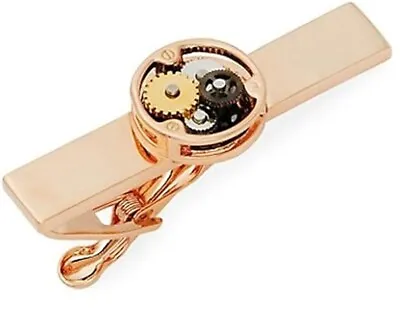 Saks Fifth Avenue Rose-Gold Tone Movable Gear Tie Clip Steampunk • $9.99