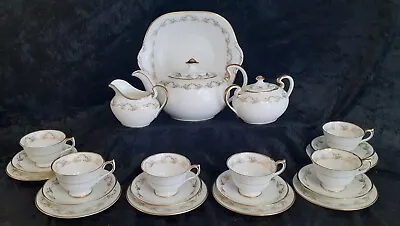 £149 • Buy 22 Piece Tea Set Aynsley England Bone China Louis XV 8328 White And Gold Tea Pot
