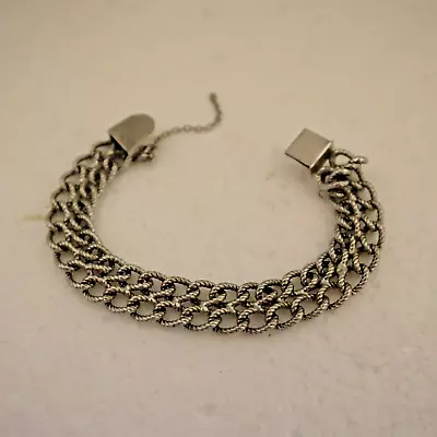 Vintage 925 Sterling Silver Chunky Charm Bracelet- Over 33g - Needs Minor Repair • $49.99