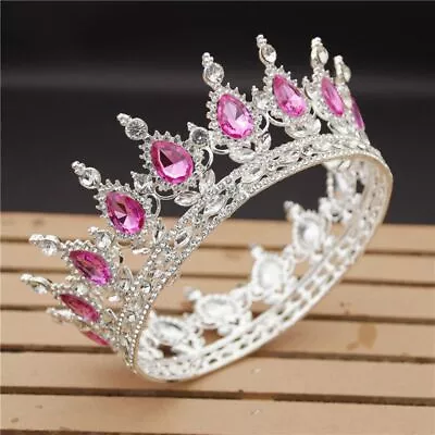 Crystal Tiara Crown -Vintage Royal Queen King For Prom Bridal Diadem Wedding 1PC • $34.99