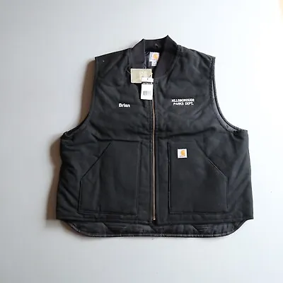 Carhartt Work Vest Jacket Arctic Insulated Lined Mens 2XL Black Canvas • $125