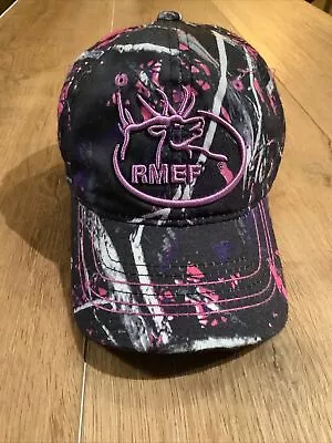 Muddy Girl Womens Camo Hat RMEF Rocky Mountain Elk Foundation Purple Pink Adjust • $11.99