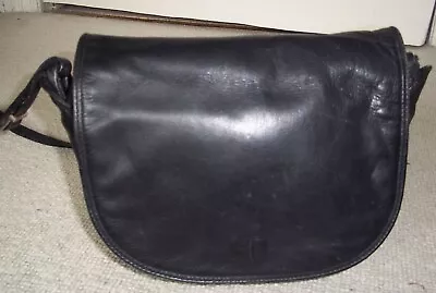 Fabulous Vintage L.CREDI Black Leather Shoulder Bag/Crossbody Bag • £8.99