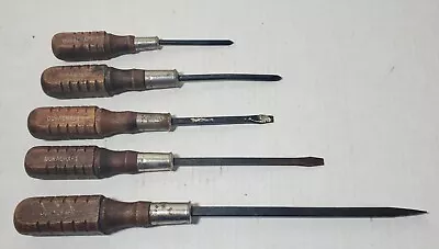 Duracraft Vintage Wooden Handle  Screwdriver Lot Of 3 Plus 2!  Flat Phillips  • $8.39