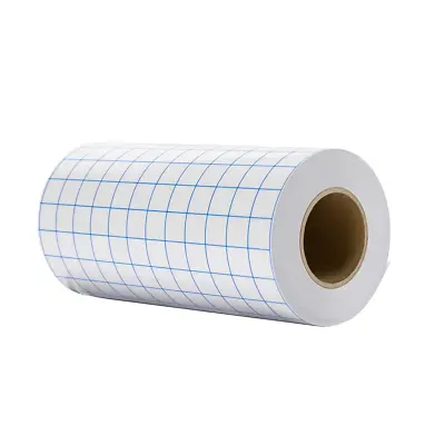 Adhesive Vinyl Transfer Paper Tape Roll Clear Blue Grid 6 X 50FT For Circuit DIY • $12.99