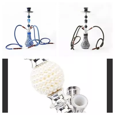 3 Hose Black Blue Glass Shisha Hookah Handmade Traditional Collectible Gift Au • $87.96