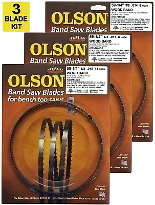 Olson Band Saw Blades 59-1/4  Inch X 1/8 1/4  & 3/8  For 9  Ryobi Skil Other • $39.99