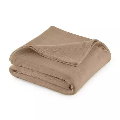 Vellux 100% Cotton Blanket - Soft Breathable Cozy & Lightweight Thermal Blanket • $28.94