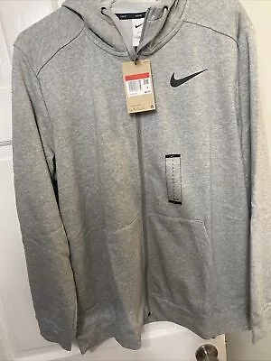 Nike Dri Fit Gray Full Zip Adult Hoodie Size Large Maroon $65 NWT • $39.99