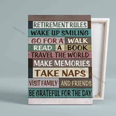 $15.42 • Buy Retirement Rules Poster, Wall Art Poster, Gift Poster, Retirement Poster_8090