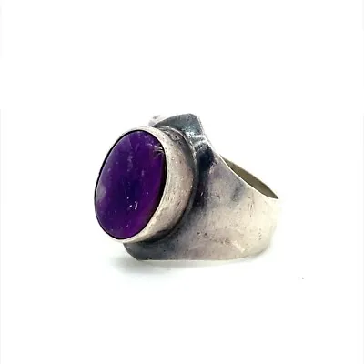 VTG Estate Sterling Silver 3 Crown Hallmark Sterling Silver & Charoite Ring! 63 • $33.99