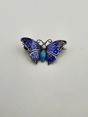 Antique Charles Horner Silver Enamel Butterfly Brooch  • £115