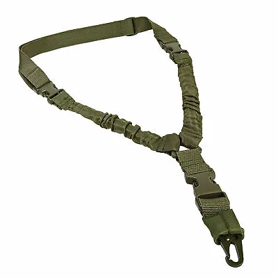 Rifle Bungee Cord 1 Single Point Sling Quick Detach Connect Adjustable OD Green • $11.95