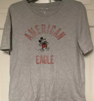 Disney American Eagle Mickey Mouse Double Sided T-Shirt Size M • $11.99