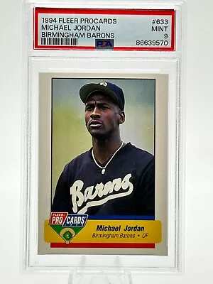 1994 Fleer Procards Baseball #633 Michael Jordan Birmingham Barons RC PSA 9 MINT • $8.50