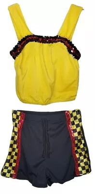 Know The Score Child Large Dance Costume Race Car Driver Shorts & Top USA • $15