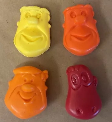 4 Vintage 1975 Pebbles Cereal Fred Flinstone Dino Barney Plastic Coin Holder Lot • $14.99