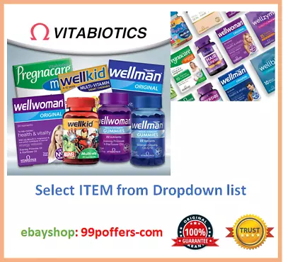 £6.99 • Buy Vitabiotics Wellman, WellWoman, WellKid, Pregnacare, Perfectil, Ultra, Osteocare