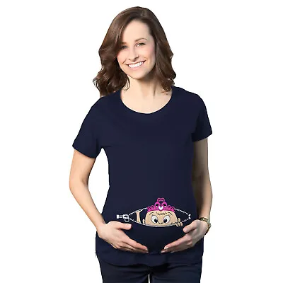 Maternity Peeking Princess Tshirt Cute Pregnancy Tee For Mom To Be • $9.50