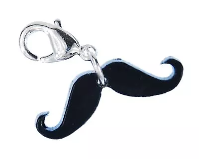 Mustache Mustage Charm Aharm Bracelet Miniblings Nerd Hipster Black • $16.17