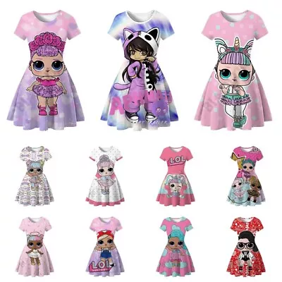 $19.39 • Buy APHMAU Unicorn LOL Doll 3D Printed Princess Party Dress Girls Skater Tutu Skirts