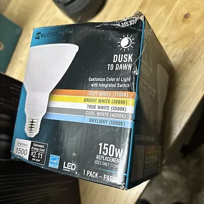 NEW EcoSmart 150-Watt Equivalent Dimmable CEC Flood Dusk To Dawn Light Bulb • $9.60