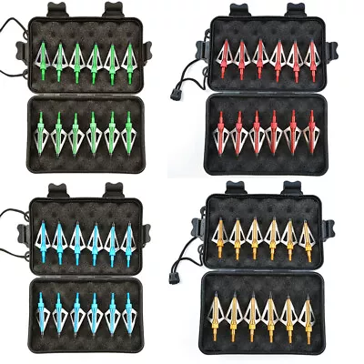 12pcs Hunting Broadheads +Box 100/150 Grain Arrowheads Screw-in Arrow Heads Tips • $22.74