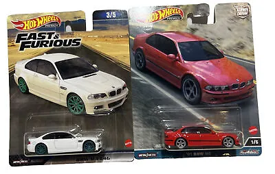 Hot Wheels Premium Real Riders Fast And Furious 7 BMW M3 E46 & ‘01 BMW M5 Canyon • $39.95