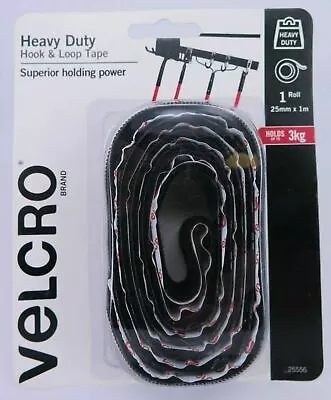 VELCRO Brand 25mm X 1m Black Heavy Duty Stick On Tape 25556* • $30.34