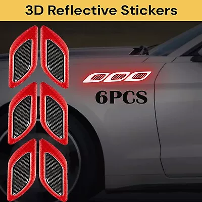 Car Reflective Sticker Door Night Drive Warning Safety Decal Adhesive Strip Set • $9.49
