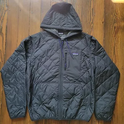 Patagonia Diamond Quilted Bomber Hoody Jacket - Black - Size Medium • $140