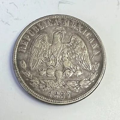 1887 Mo Mexico 50 Centavos Silver 88k Mintage KM#407.6 VF • $75