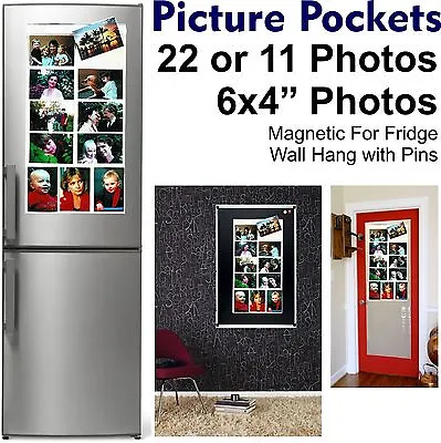 Picture Pockets Hanging Photo Gallery 22 Photos In 11 Pocket Frame Fridge Magnet • £4.95