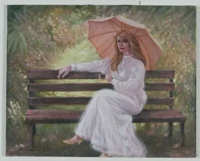  Pink Umbrella  By Anthony Sidoni 2001 Signed Oil On Canvas 22 1/2 X26 1/4  • £2760.94