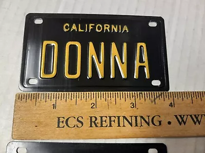 Vintage Black California Metal Bike License Plate For Stingray   DONNA” 1960's • $19.67