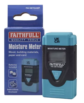 Faithfull FAIDETDAMP Damp & Moisture Meter LCD Display Caravan Boat House Test • £27