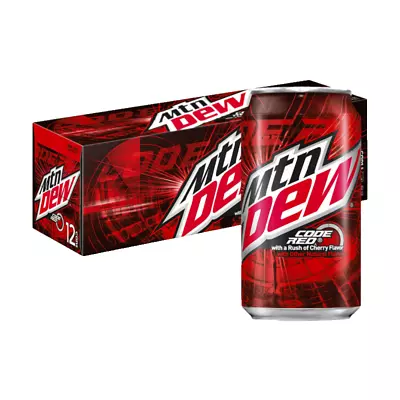 Mountain Dew Code Red With A Rush Of Cherry Soft Drinks 12 Fl Oz Cans 12 Count • $22