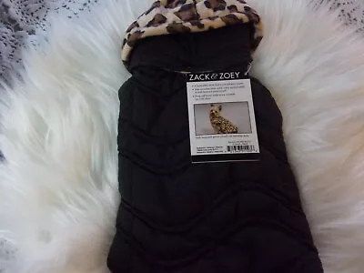 LEOPARD Black Hoodie Jacket Puppy Dog XS Zack & Zoey XSmall • $16.87