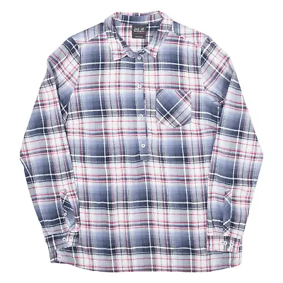 JACK WOLFSKIN Pullover Womens Shirt Blue Check Long Sleeve UK 12 • £14.99