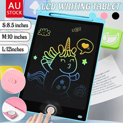 $8.95 • Buy 8.5  10  12  LCD Writing Tablet Drawing Board Colorful Doodle Handwriting Pad AU