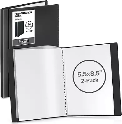 Dunwell Small Binders With Sleeves - Presentation Books 5.5X8.5 (2-Pack Black) • $17.57