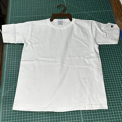 Vintage Champion T1011 Heavyweight Jersey T-Shirt Size Small White Made In USA • $18